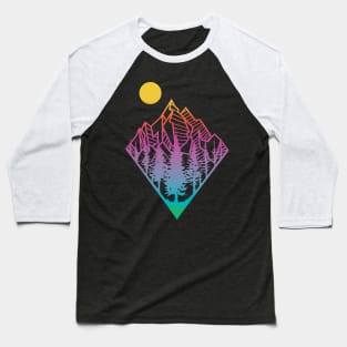 'Minimal Mountains' Cool Hiking Geometry Baseball T-Shirt